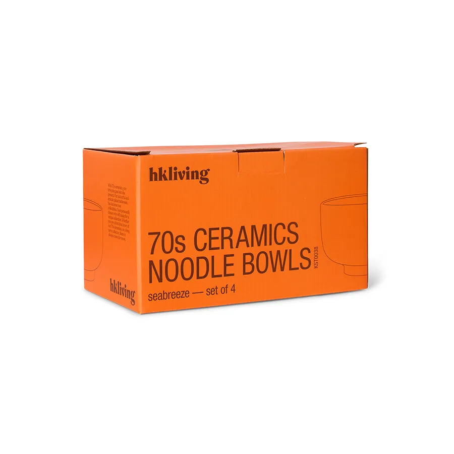 70s Ceramics: Noodle Bowls Seabreeze (Set of 4)