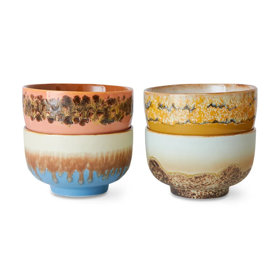70s Ceramics: Noodle Bowls Seabreeze (Set of 4)
