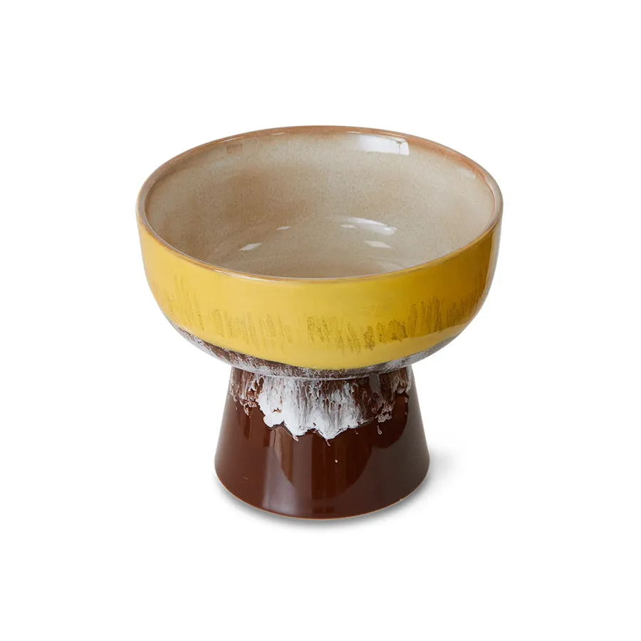 70s Ceramics: Tapas Bowl on Base Large Creek