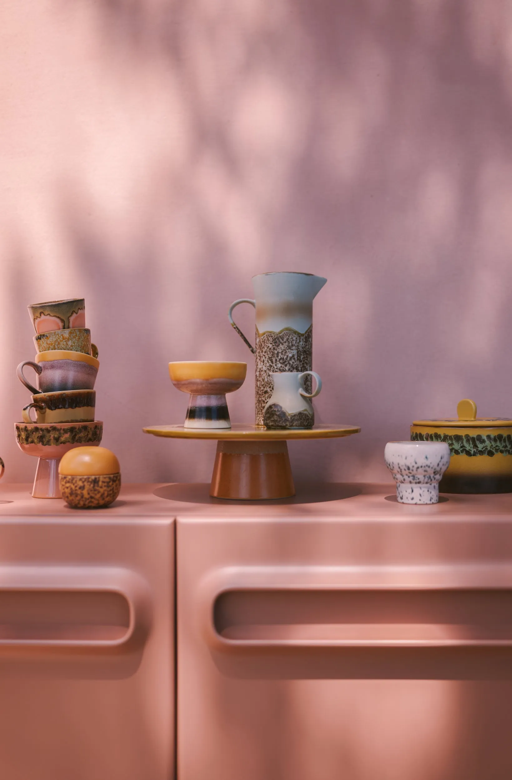 70s Ceramics: Tapas Bowl on Base Large Creek