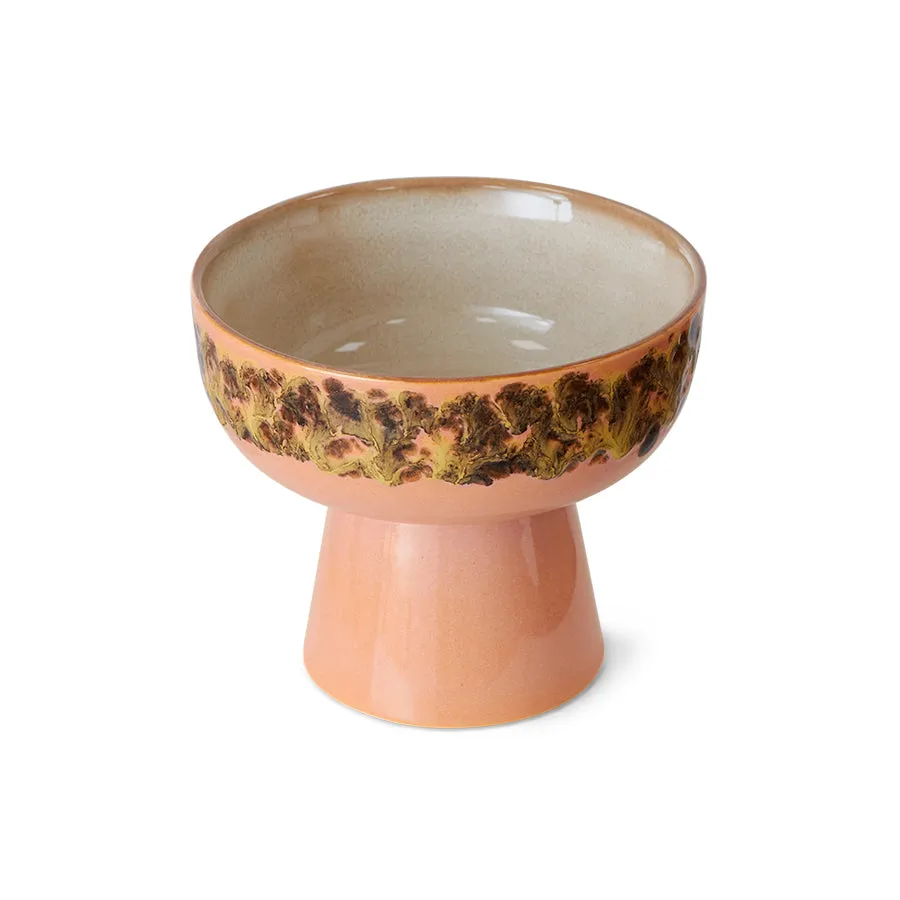 70s Ceramics: Tapas Bowl on Base Large Lush