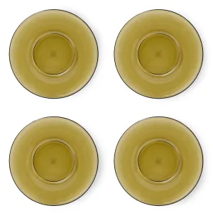 70s Glassware: Saucers Mud Brown (Set of 4)