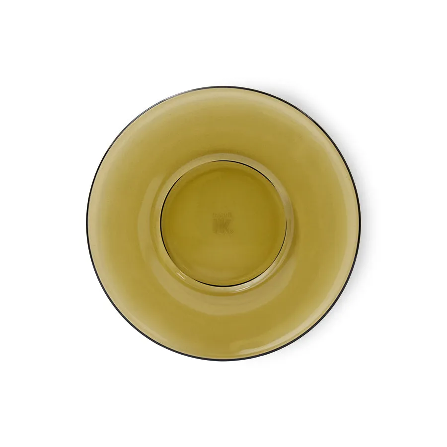 70s Glassware: Saucers Mud Brown (Set of 4)