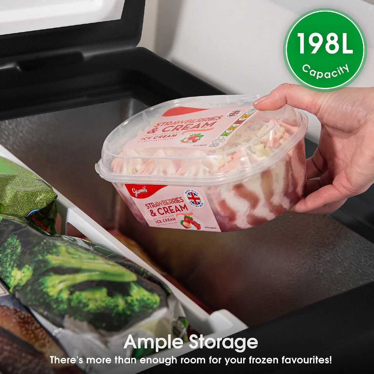 Abode A198CF0E1B 198L Chest Freezer in Black
