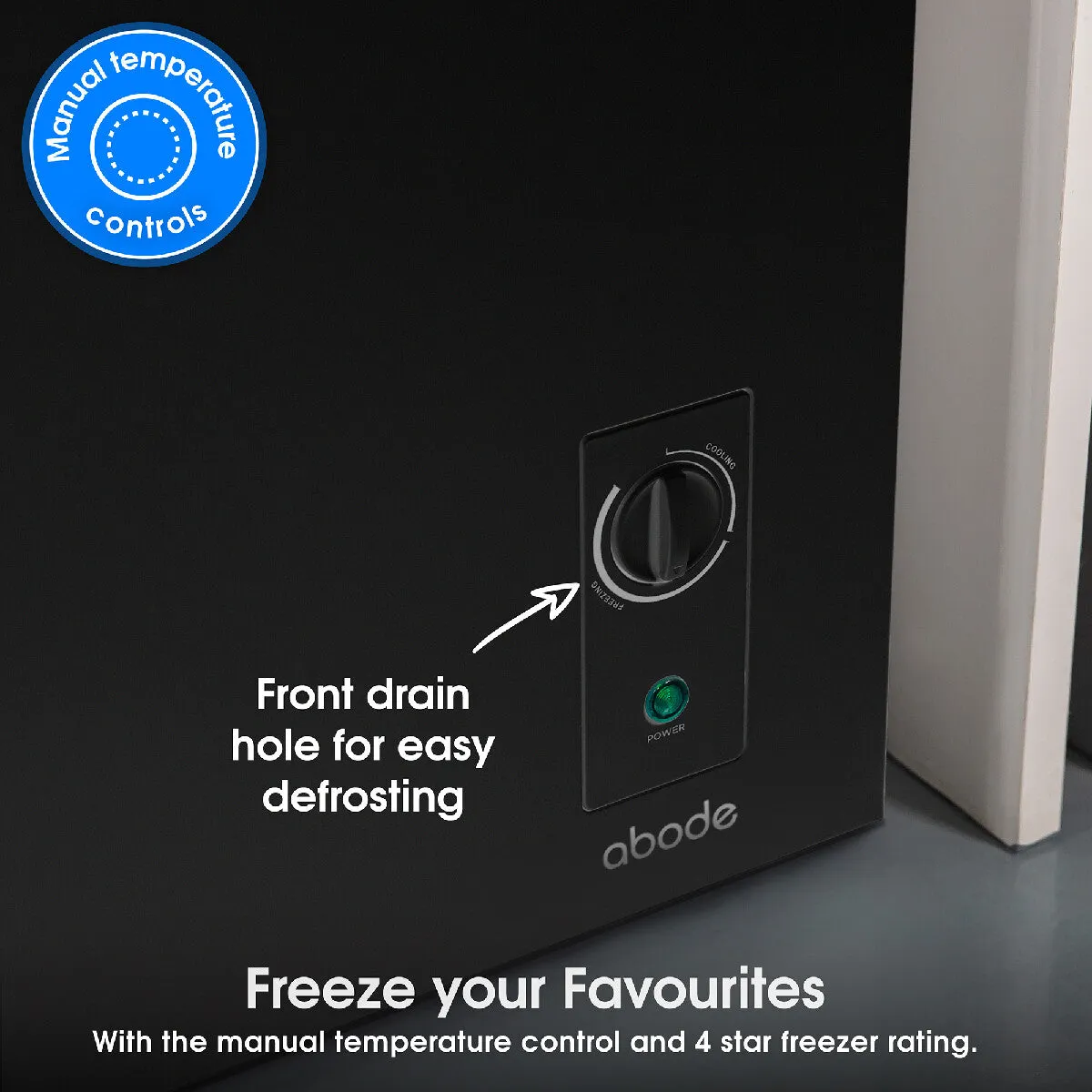 Abode A198CF0E1B 198L Chest Freezer in Black