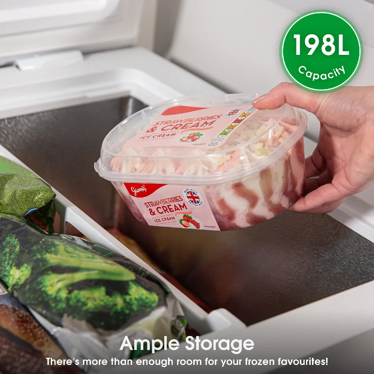 Abode A198CF0E1W 198L Chest Freezer in White