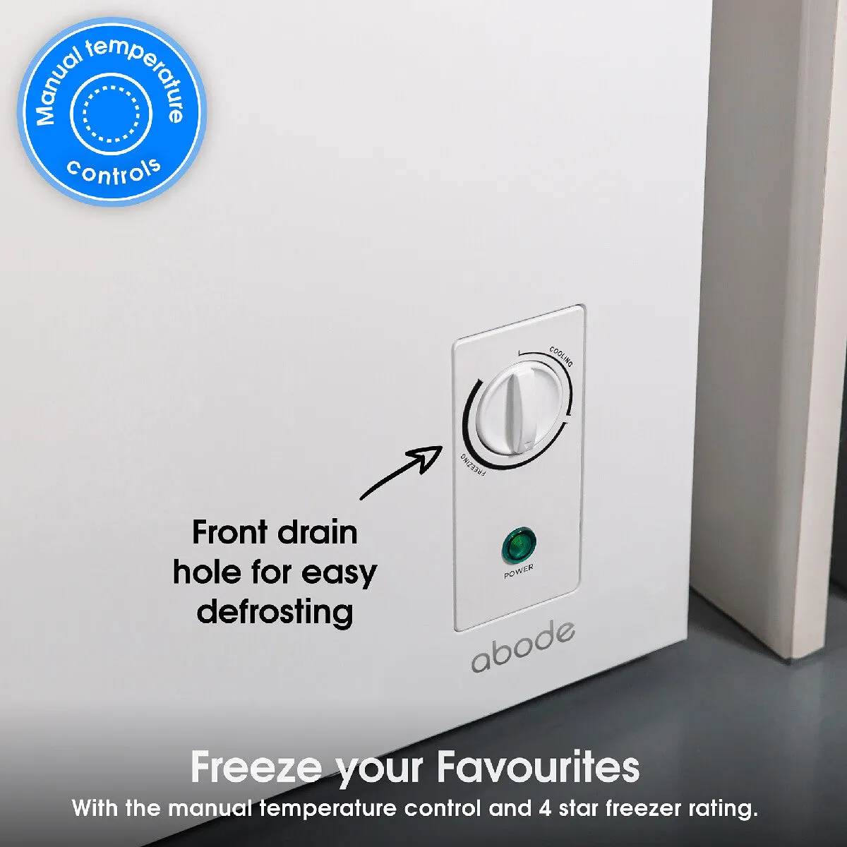 Abode A198CF0E1W 198L Chest Freezer in White