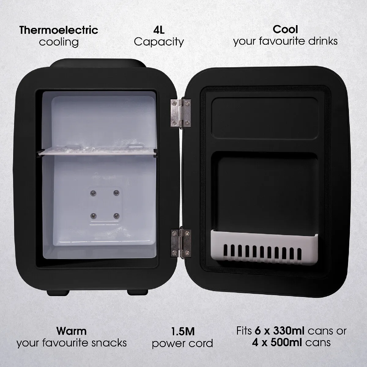 Abode A4CLR201B, Retro 4L Cooler in Black