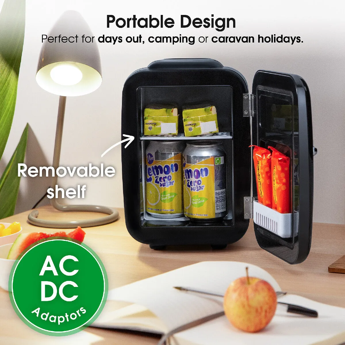 Abode A4CLR201B, Retro 4L Cooler in Black