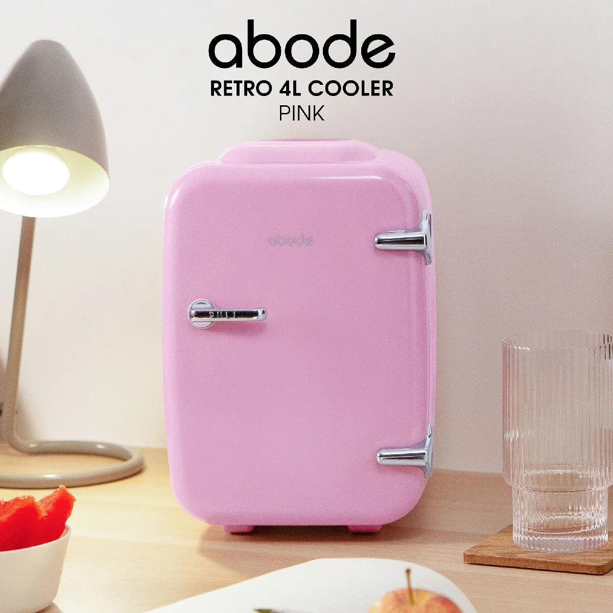Abode A4CLR201P, Retro 4L Cooler in Pink