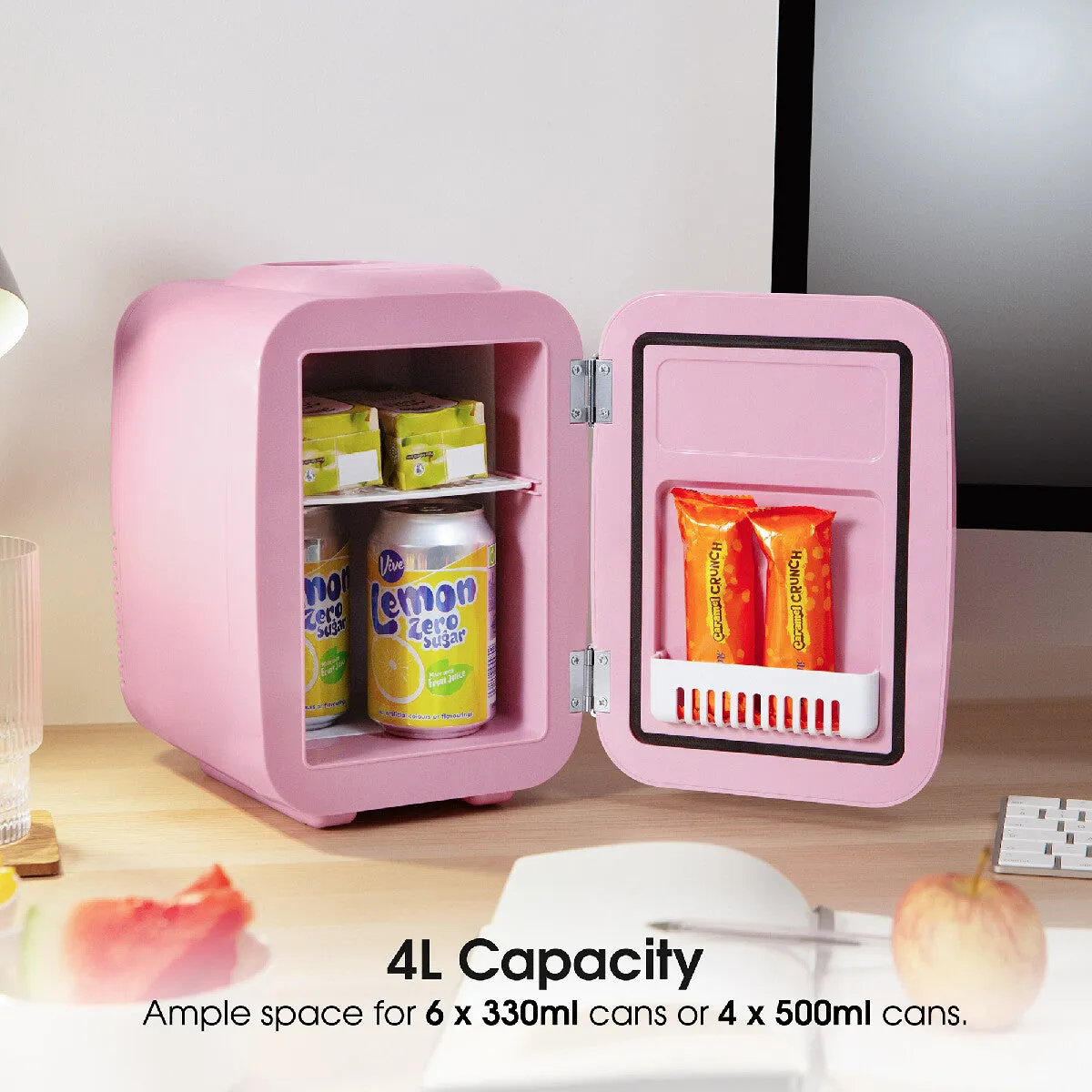 Abode A4CLR201P, Retro 4L Cooler in Pink