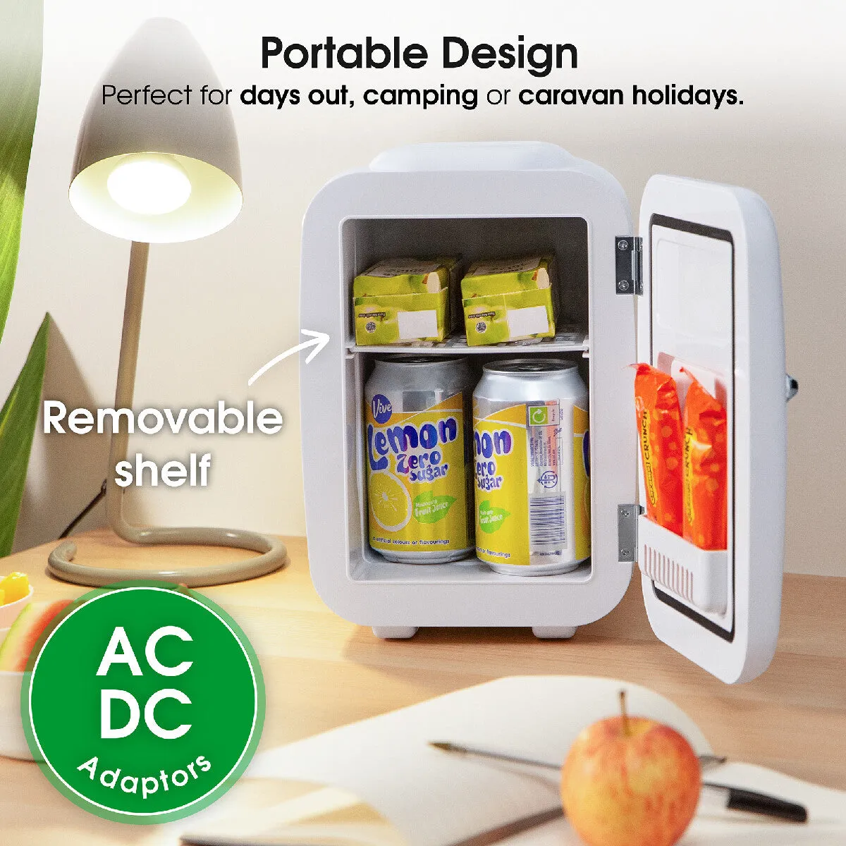 Abode A4CLR201W, Retro 4L Cooler in White