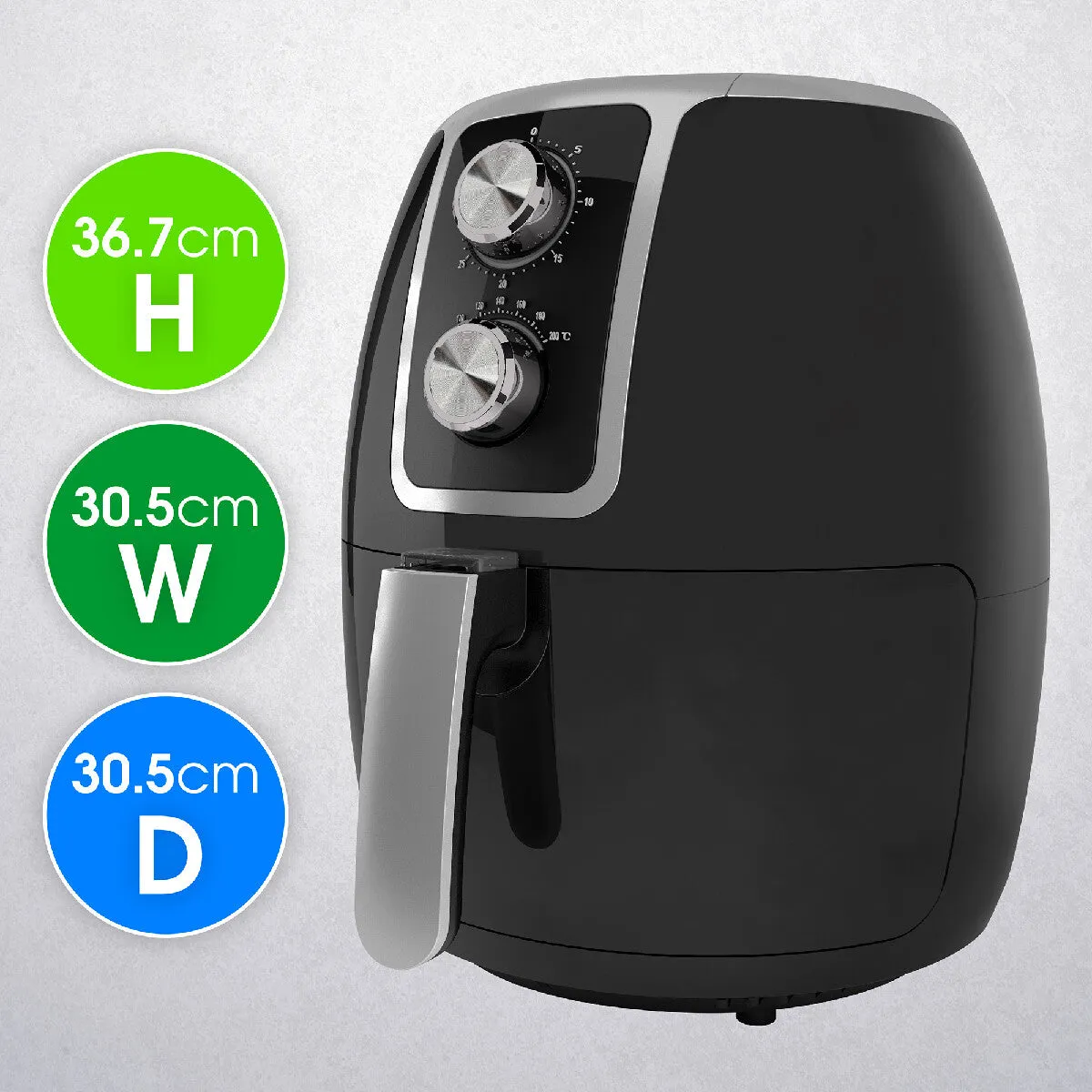 Abode AAF3700 3.7L Manual Air Fryer - Black