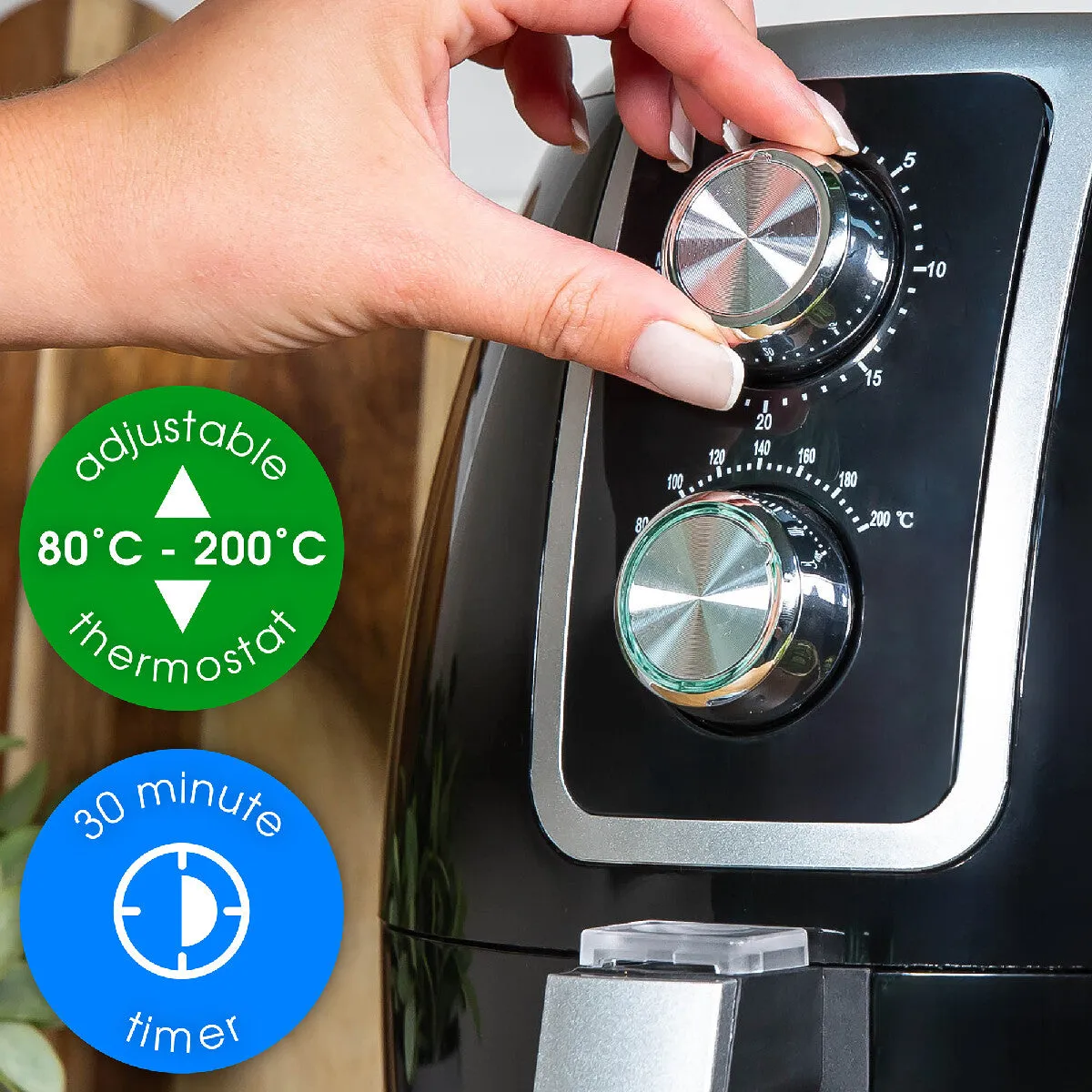 Abode AAF3700 3.7L Manual Air Fryer - Black