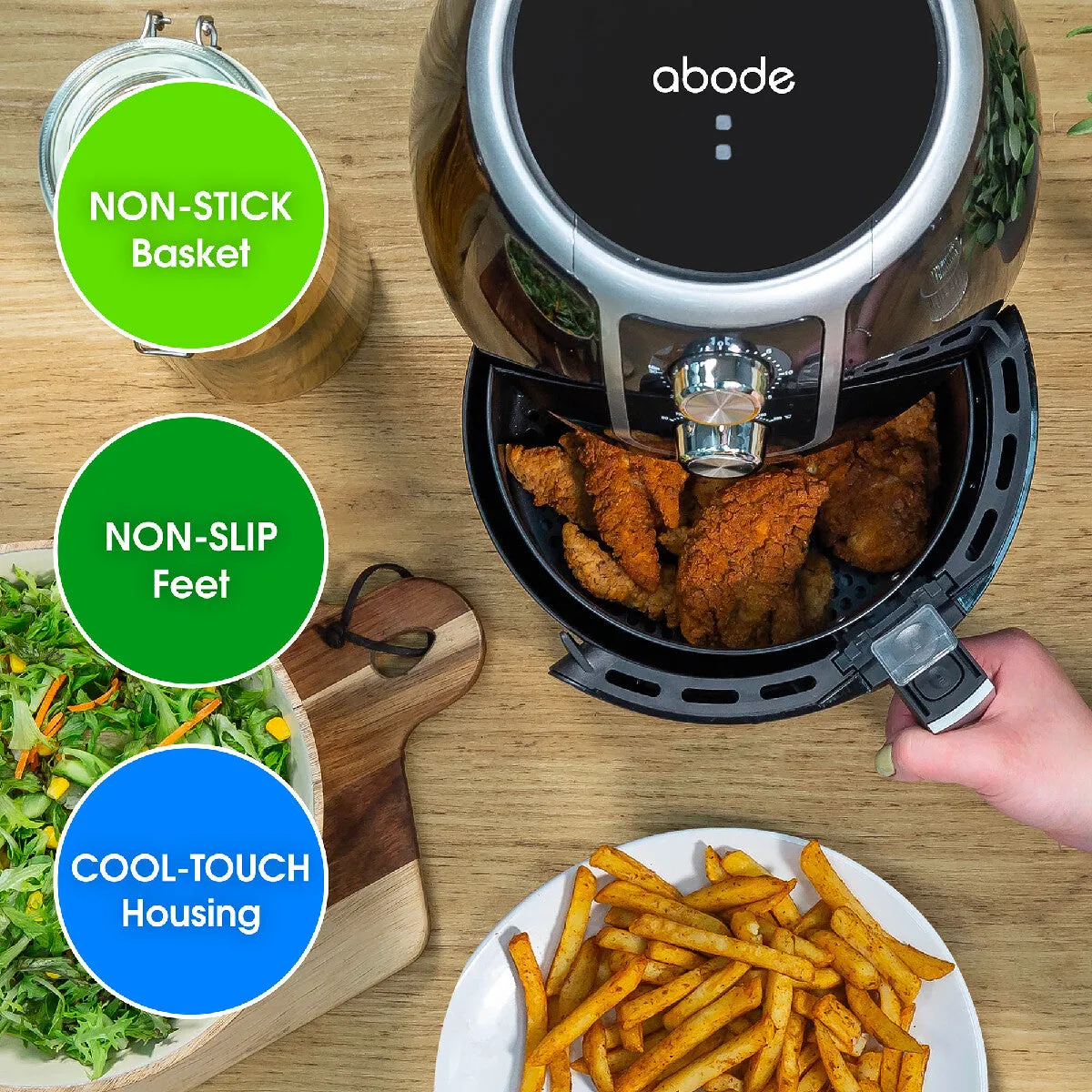 Abode AAF3700 3.7L Manual Air Fryer - Black