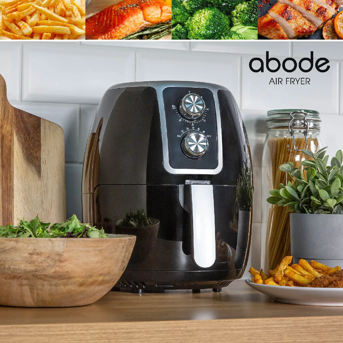 Abode AAF3700 3.7L Manual Air Fryer - Black