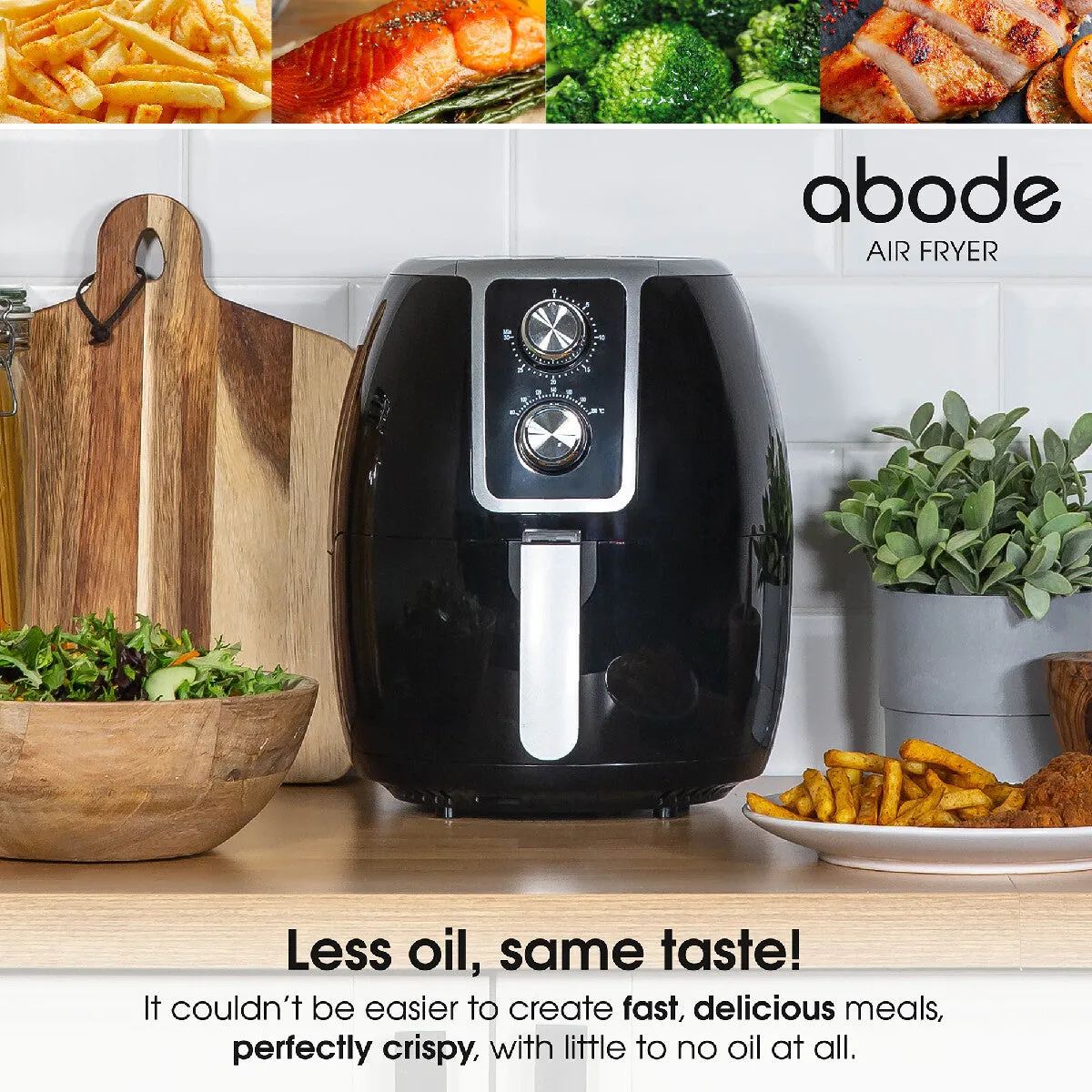 Abode AAF3700 3.7L Manual Air Fryer - Black