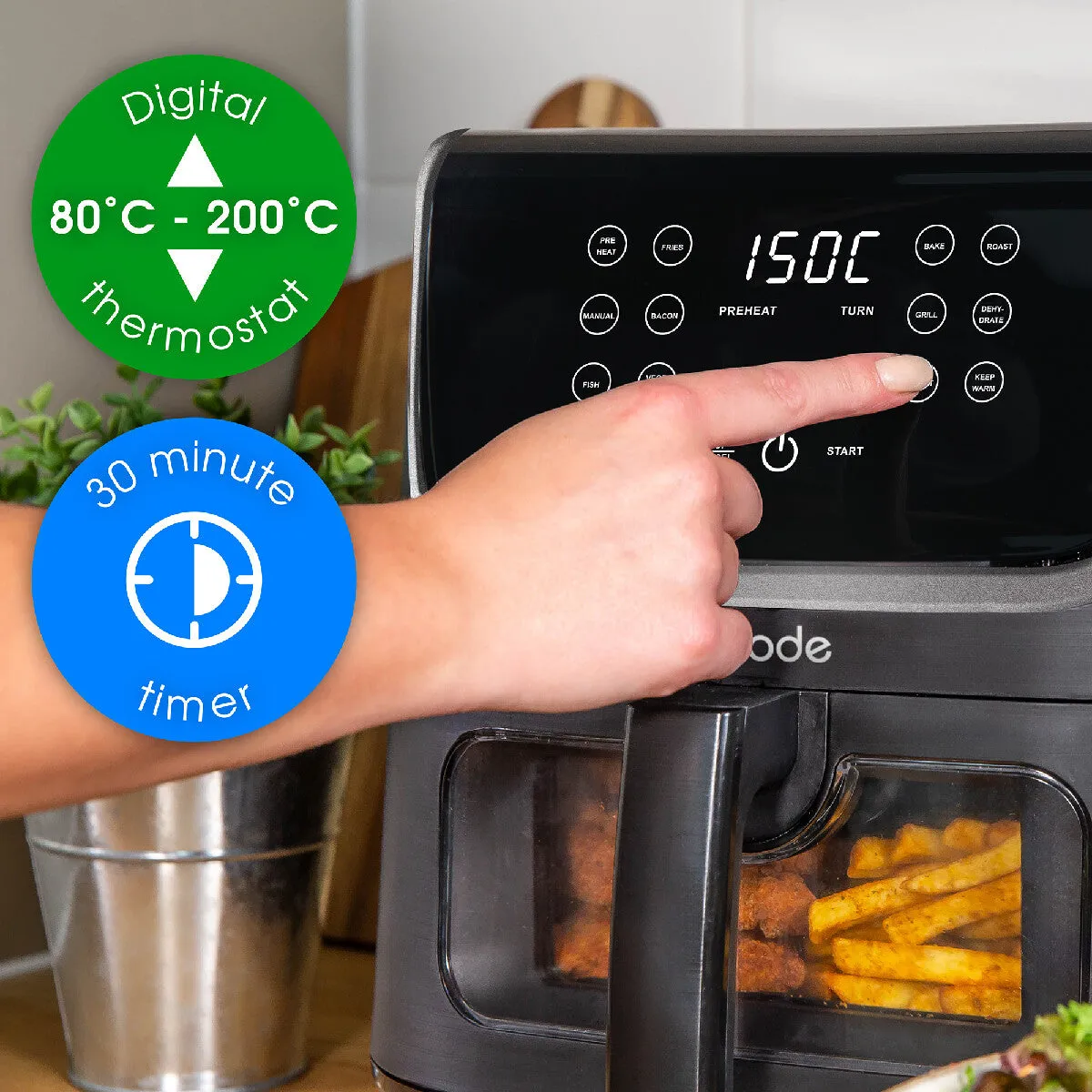 Abode AAF6200 6.2L Digital Air Fryer - Black