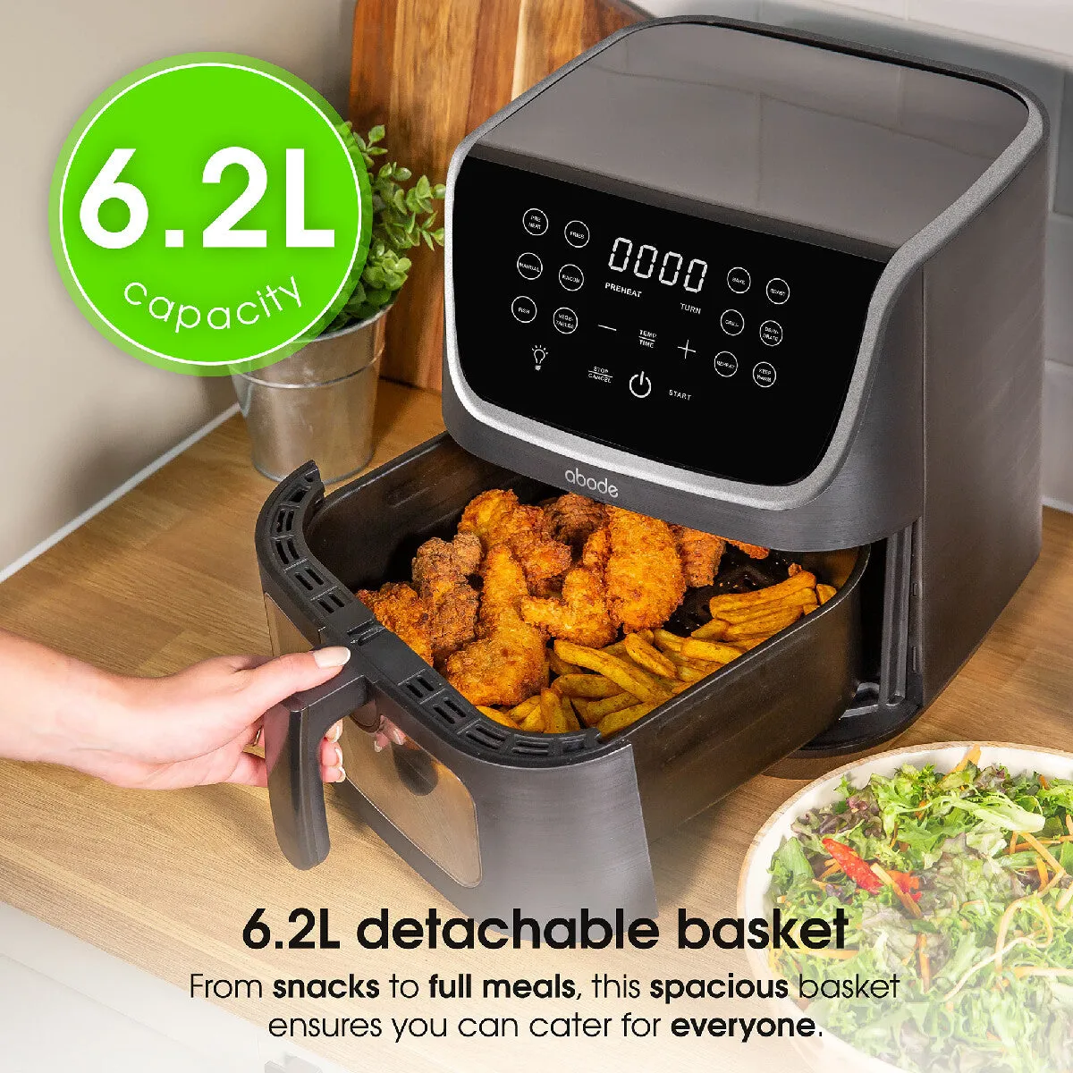 Abode AAF6200 6.2L Digital Air Fryer - Black