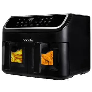 Abode AAF9000, 9L Touch Control Dual Drawer Air Fryer in Black