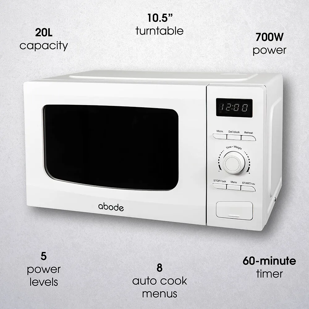 Abode AMD2002-M 20L Digital Microwave - White