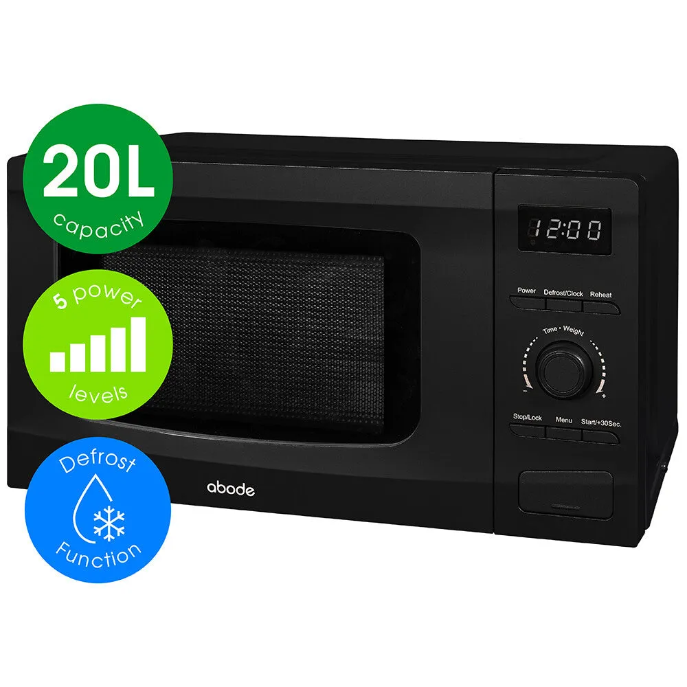 Abode AMD2002B 20L Digital Microwave - Black