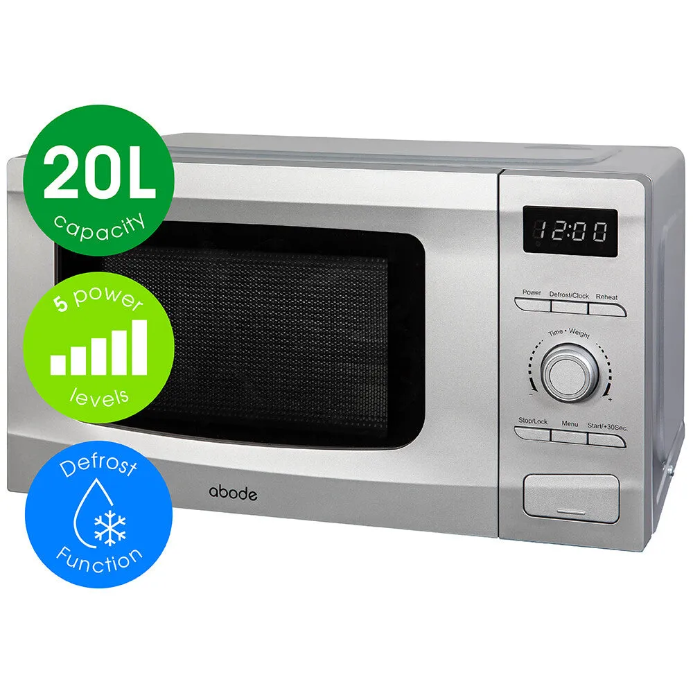 Abode AMD2002S 20L Digital Microwave - Silver