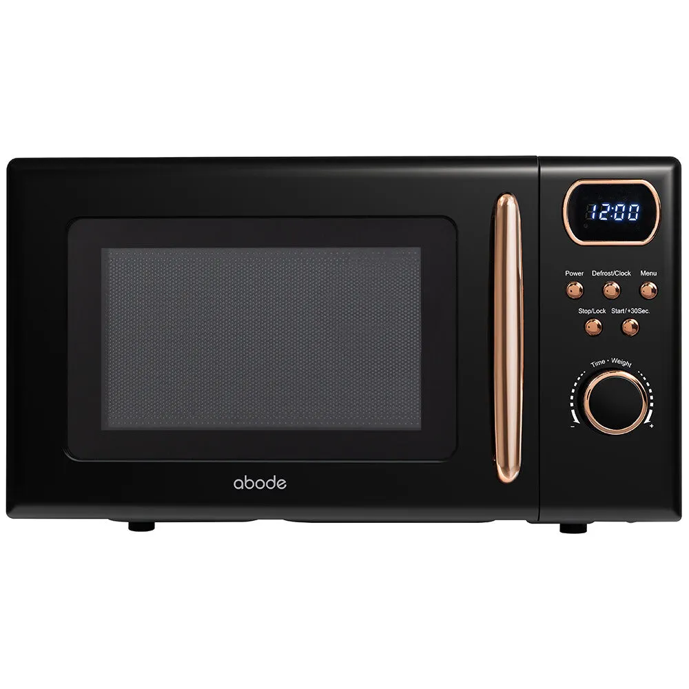 Abode AMD2004BRG, 20L Digital Microwave in Black with Rose Gold Accent