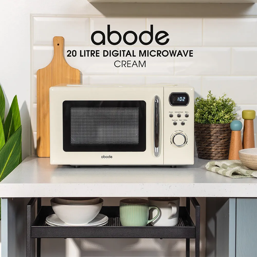 Abode AMD2004C, 20L Digital Microwave in Cream