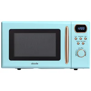 Abode AMD2004GRG, 20L Digital Microwave in Blue with Rose Gold Accent
