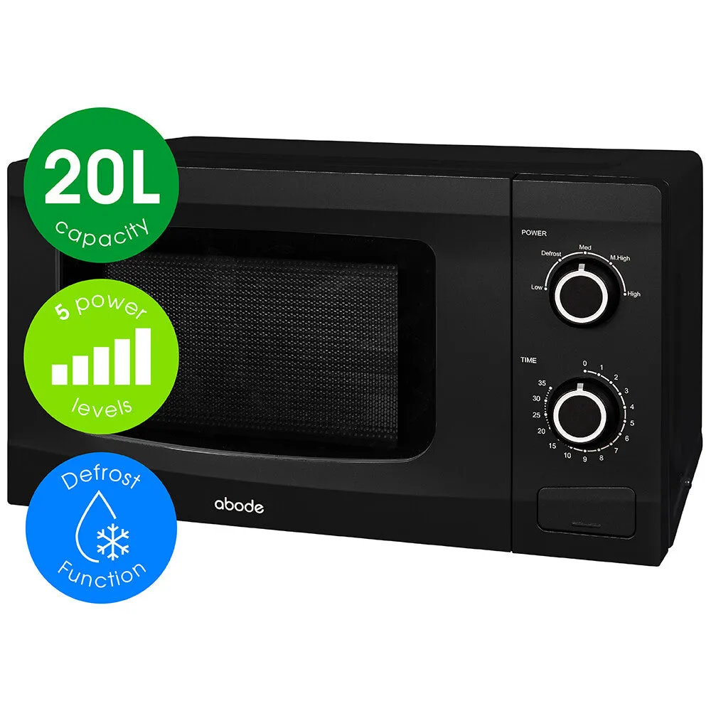 Abode AMM2001B 20L Manual Microwave - Black