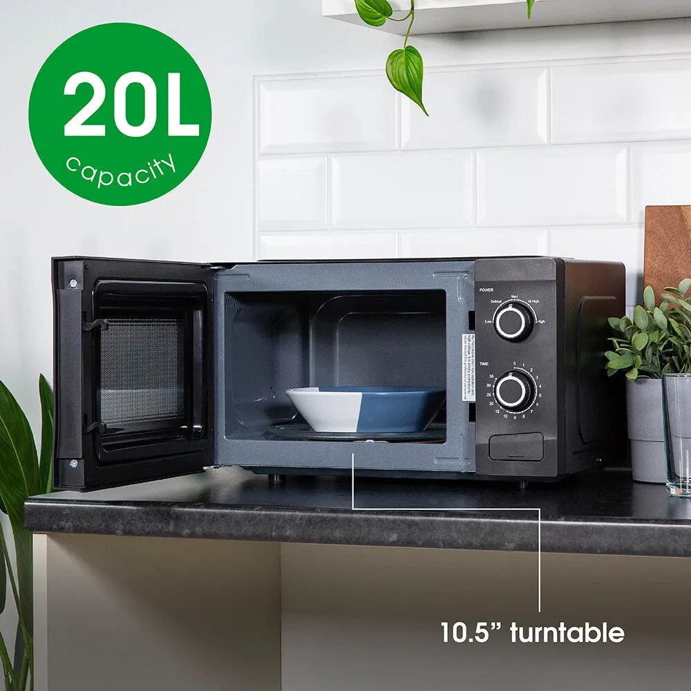 Abode AMM2001B 20L Manual Microwave - Black