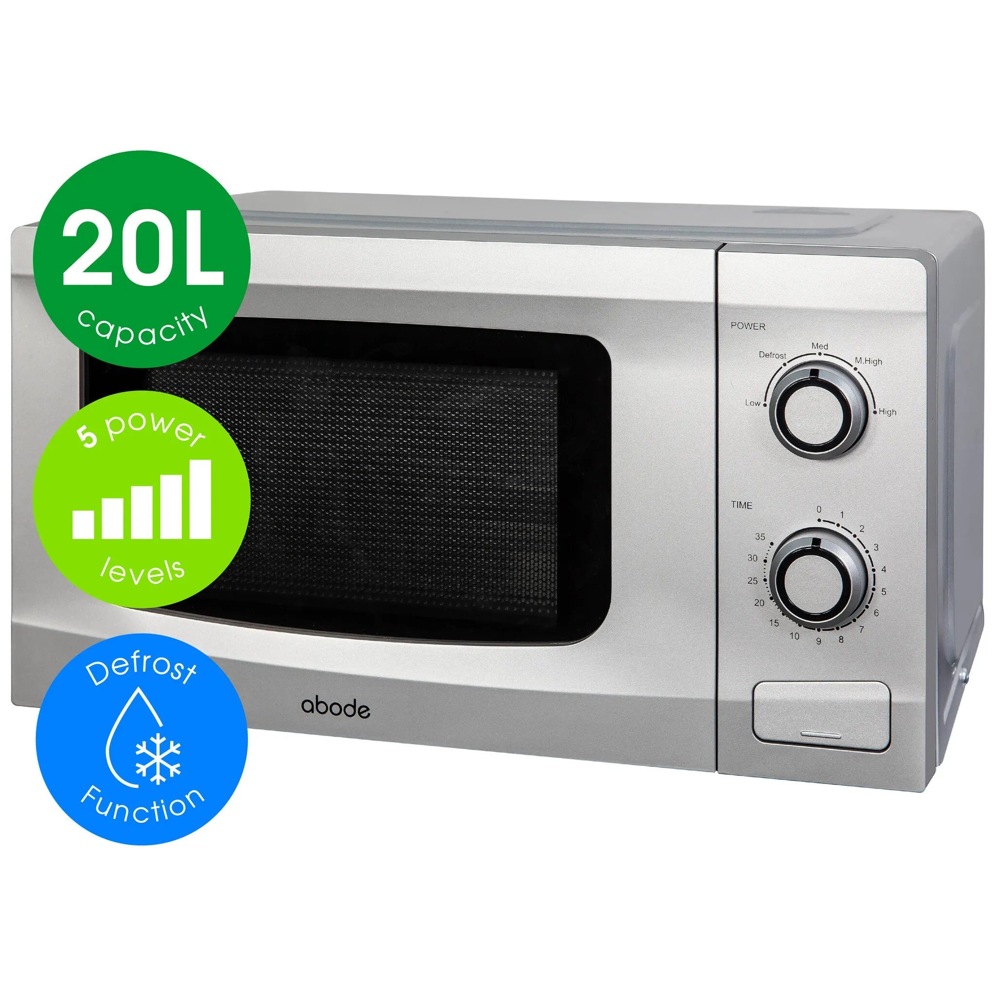 Abode AMM2001S 20L Manual Microwave - Silver