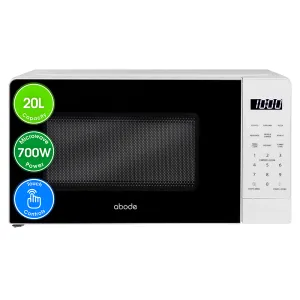 Abode AMT2012, 20L Touch Control Digital Microwave in White
