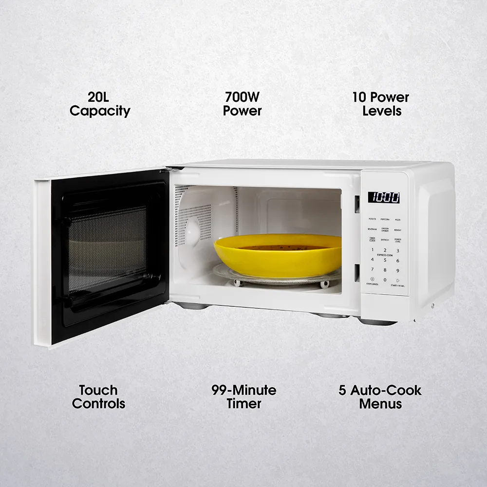 Abode AMT2012, 20L Touch Control Digital Microwave in White