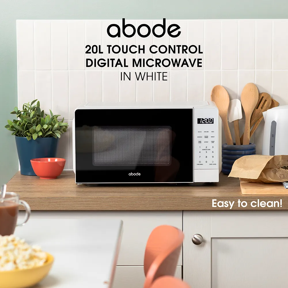 Abode AMT2012, 20L Touch Control Digital Microwave in White