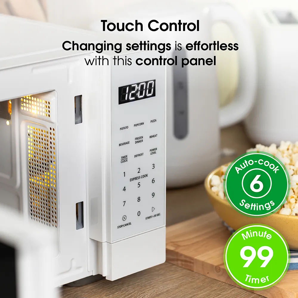 Abode AMT2012, 20L Touch Control Digital Microwave in White