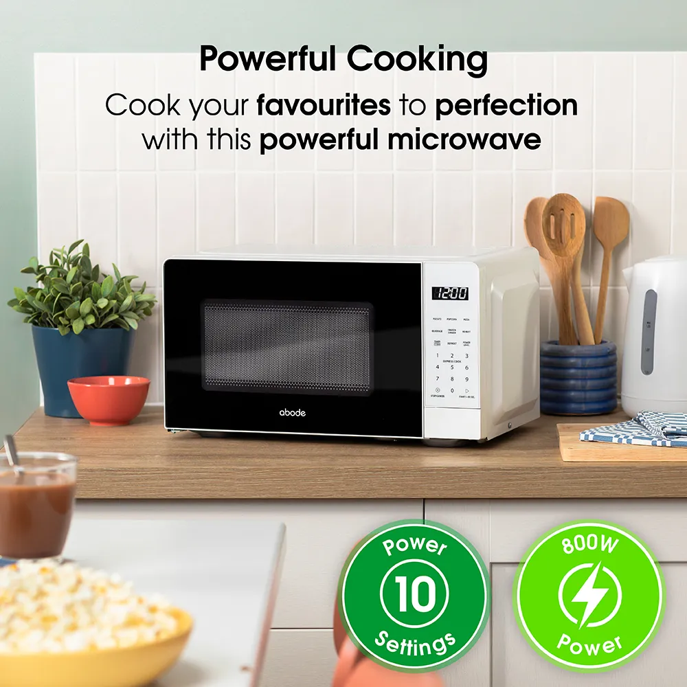 Abode AMT2012, 20L Touch Control Digital Microwave in White