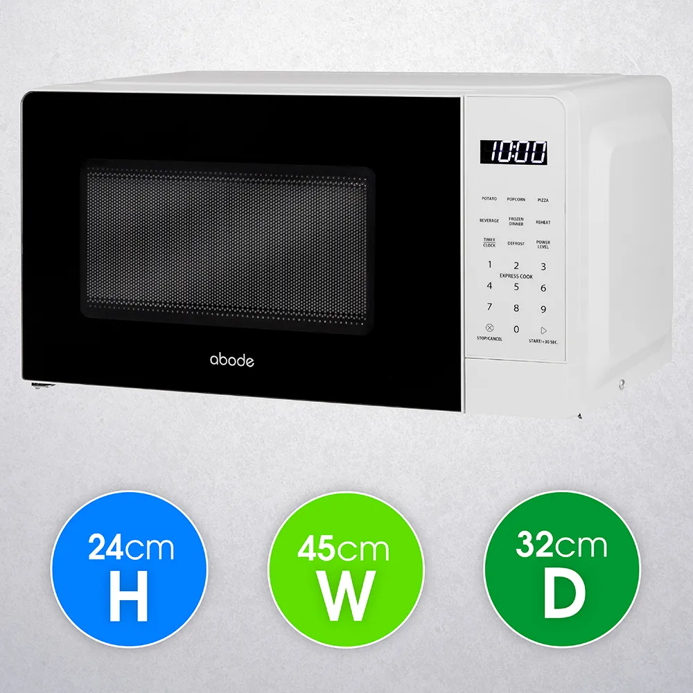 Abode AMT2012, 20L Touch Control Digital Microwave in White