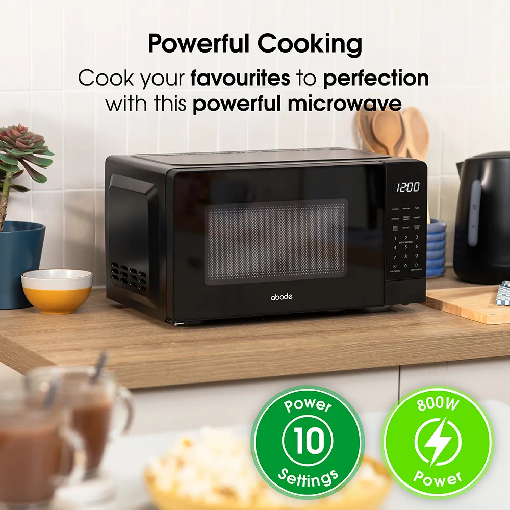 Abode AMT2012B 20L Touch Control Digital Microwave in Black