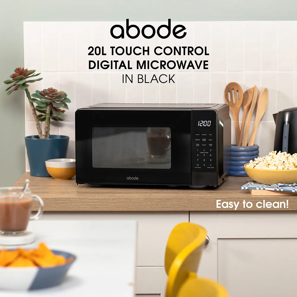 Abode AMT2012B 20L Touch Control Digital Microwave in Black