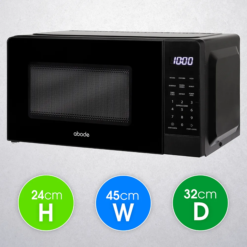 Abode AMT2012B 20L Touch Control Digital Microwave in Black