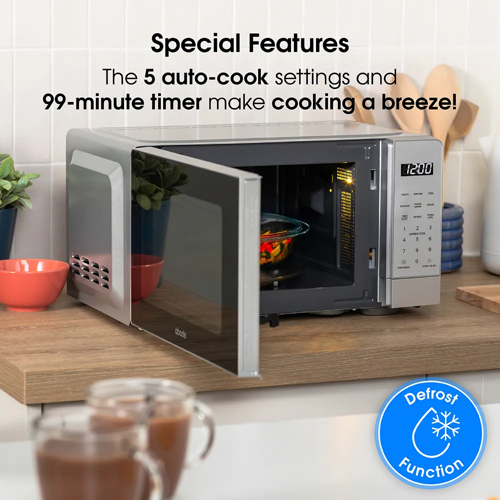Abode AMT2012S, 20L Touch Control Digital Microwave in Silver