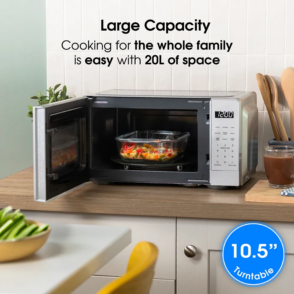 Abode AMT2012S, 20L Touch Control Digital Microwave in Silver