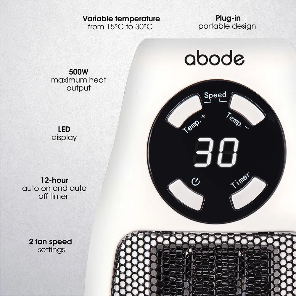 Abode APH1001 Ceramic Plug-in Heater in White