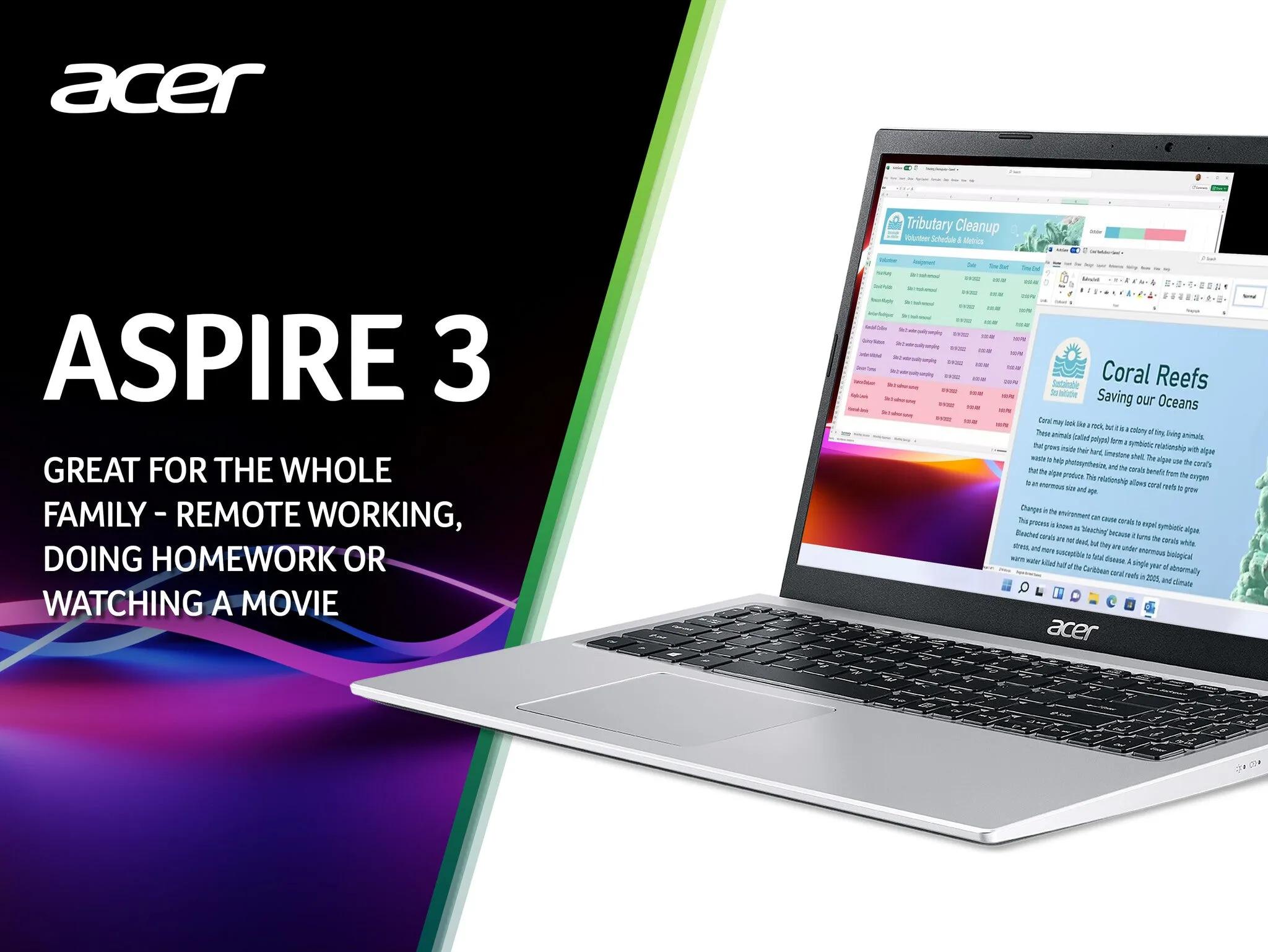 Acer Aspire 3 A315-58 15.6" Laptop - Intel Core i5, 16GB RAM, 1TB SSD, Windows 11 Home, Silver