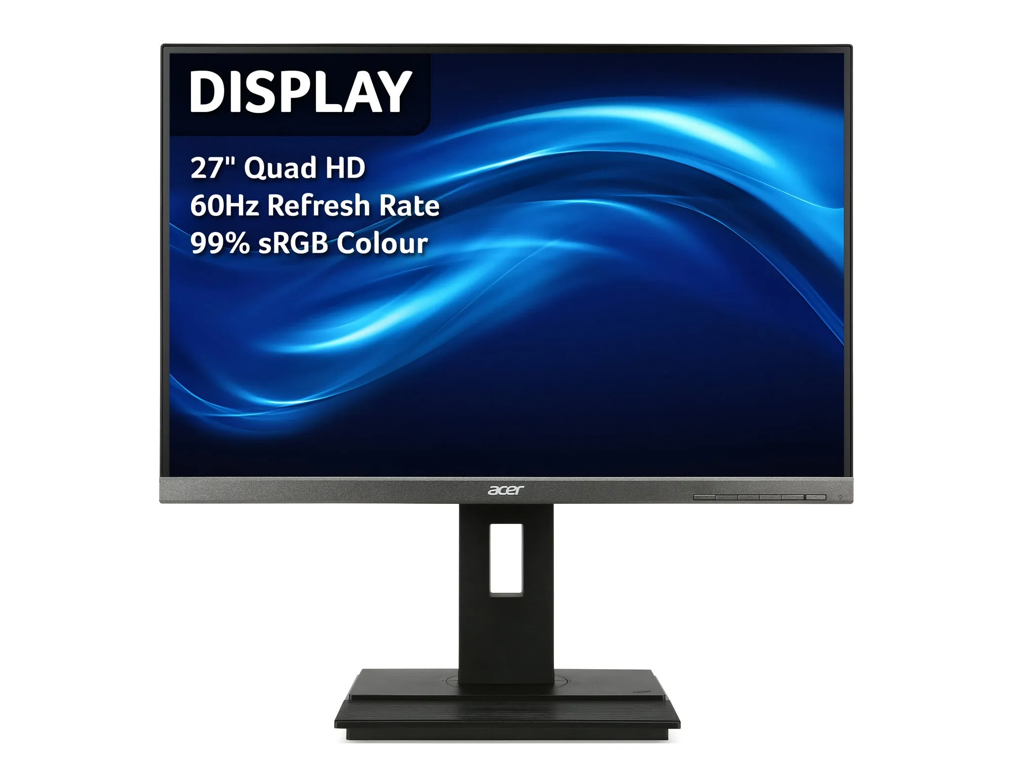 Acer B6 B276HUL 27" Quad HD Monitor - 60Hz, 5ms, IPS, Speakers, Black