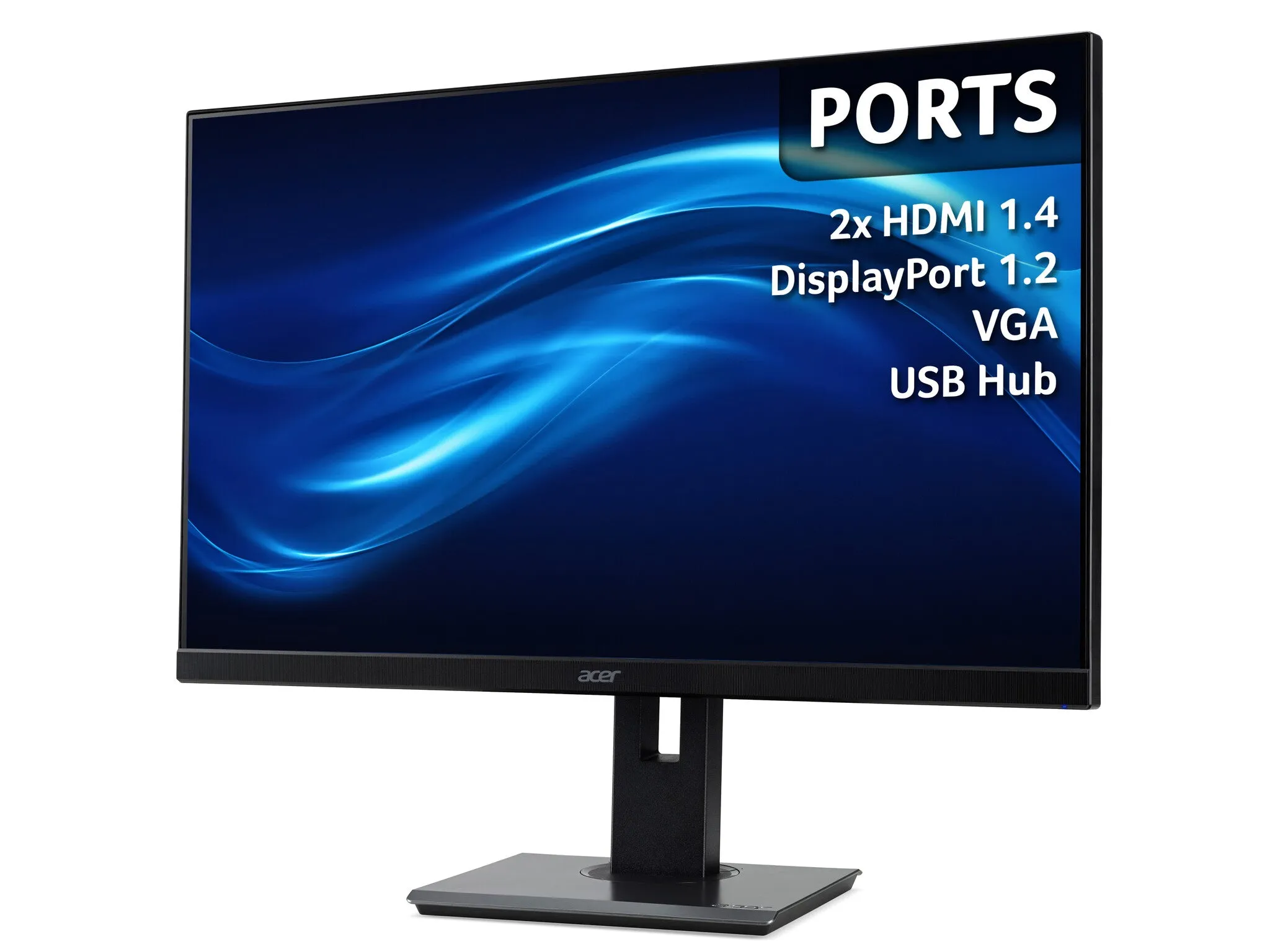 Acer B7 B247Y 23.8" Full HD Monitor - 75Hz, 4ms, IPS, Height Adjustable, Speakers, Black