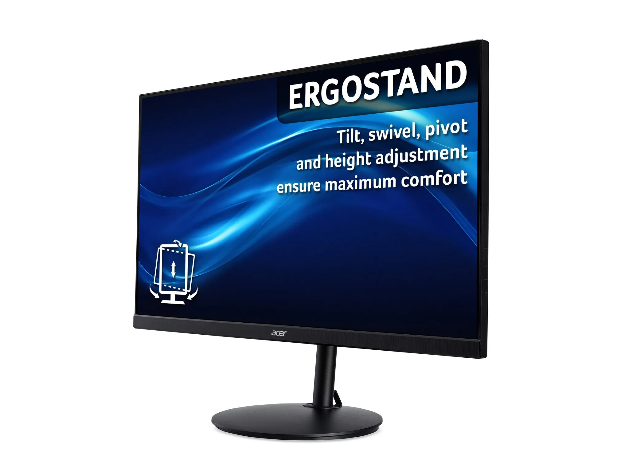 Acer CB2 23.8" Full HD Monitor - 1ms, VA, AMD FreeSync, Height Adjustable, Speakers, Black