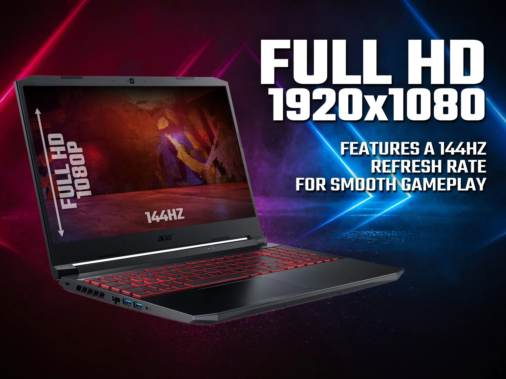 Acer Nitro 5 AN515-57 15.6" Gaming Laptop - Intel Core i5, RTX 3050, 16GB RAM, 512GB SSD, Nvidia GeForce RTX 3050, 144Hz Full HD Display, Windows 11 Home, Black